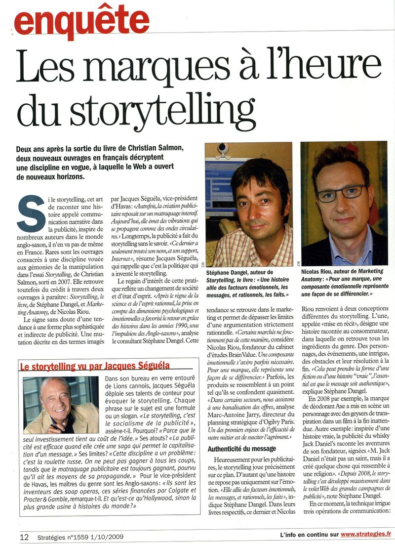 Article Stratégie - Storytelling - 01-10-09